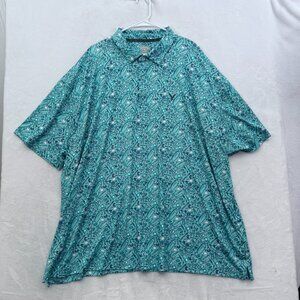 Calaway Polo Shirt Mens 3XL Blue Opti Dri Golf Performance Geoemtric